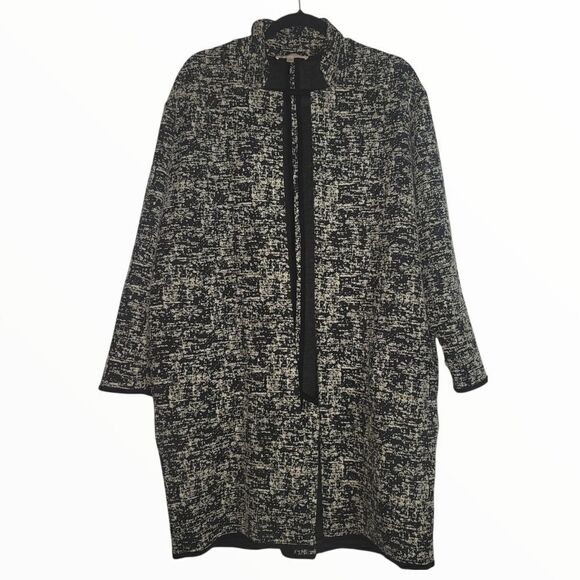 Philosophy black and white jacquard open front topper jacket large - Picture 4 of 14